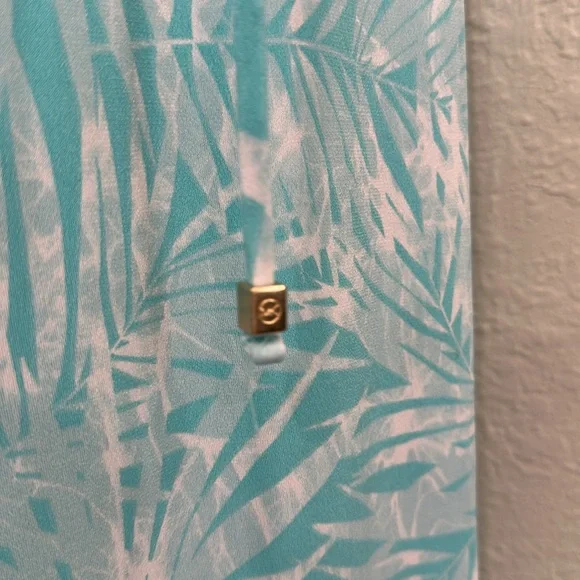 Michael Kors Tropical Sleeveless Dress with Ruffle Hem. Turquoise Size L. NWT - Picture 4 of 5